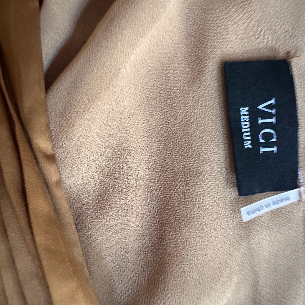 Vici One-Shoulder Pleated Copper Brown Asymmetrical Dress - Picture 7 of 11